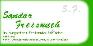 sandor freismuth business card